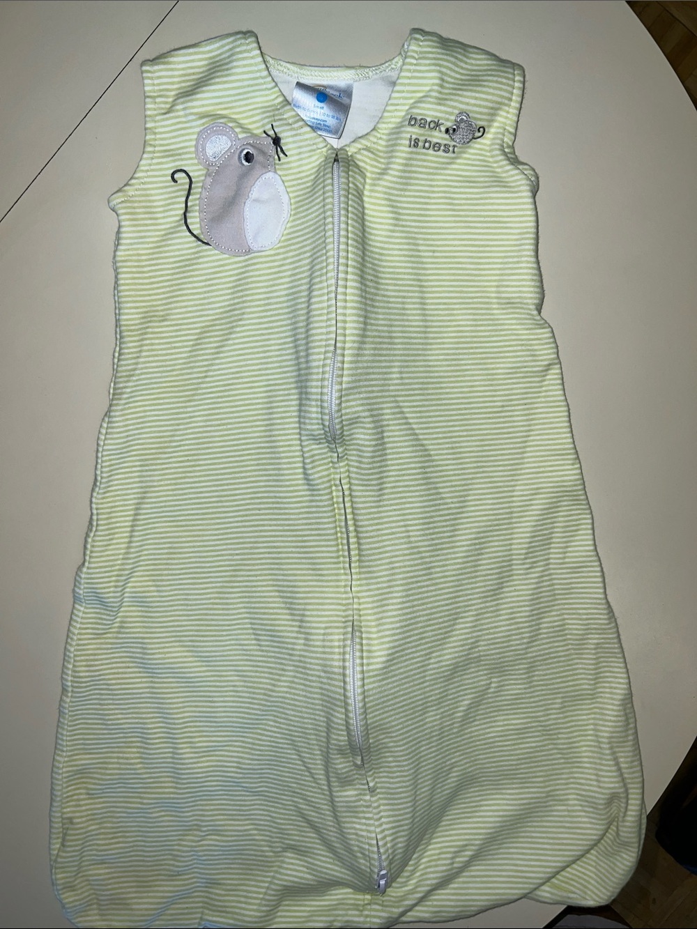 Halo Yellow & White Striped Mouse Sleeveless Sleep Sack
